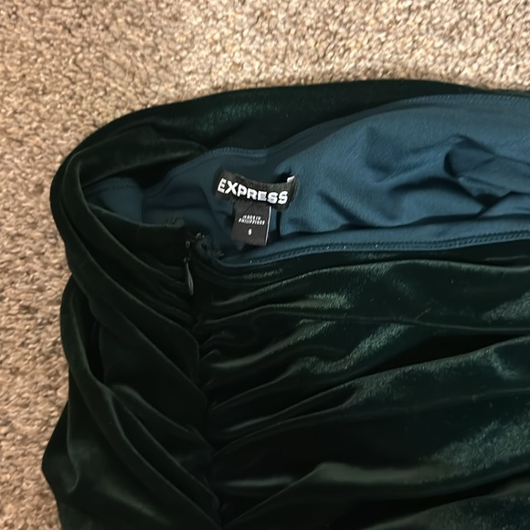 Express Emerald Velvet One Shoulder Jumpsuit - Picture 3 of 3